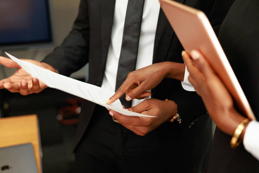 Lawyer reviewing prenup agreement